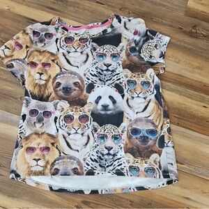 Secret Treasures Animal Print Short Sleeve Tee - Multicolor
